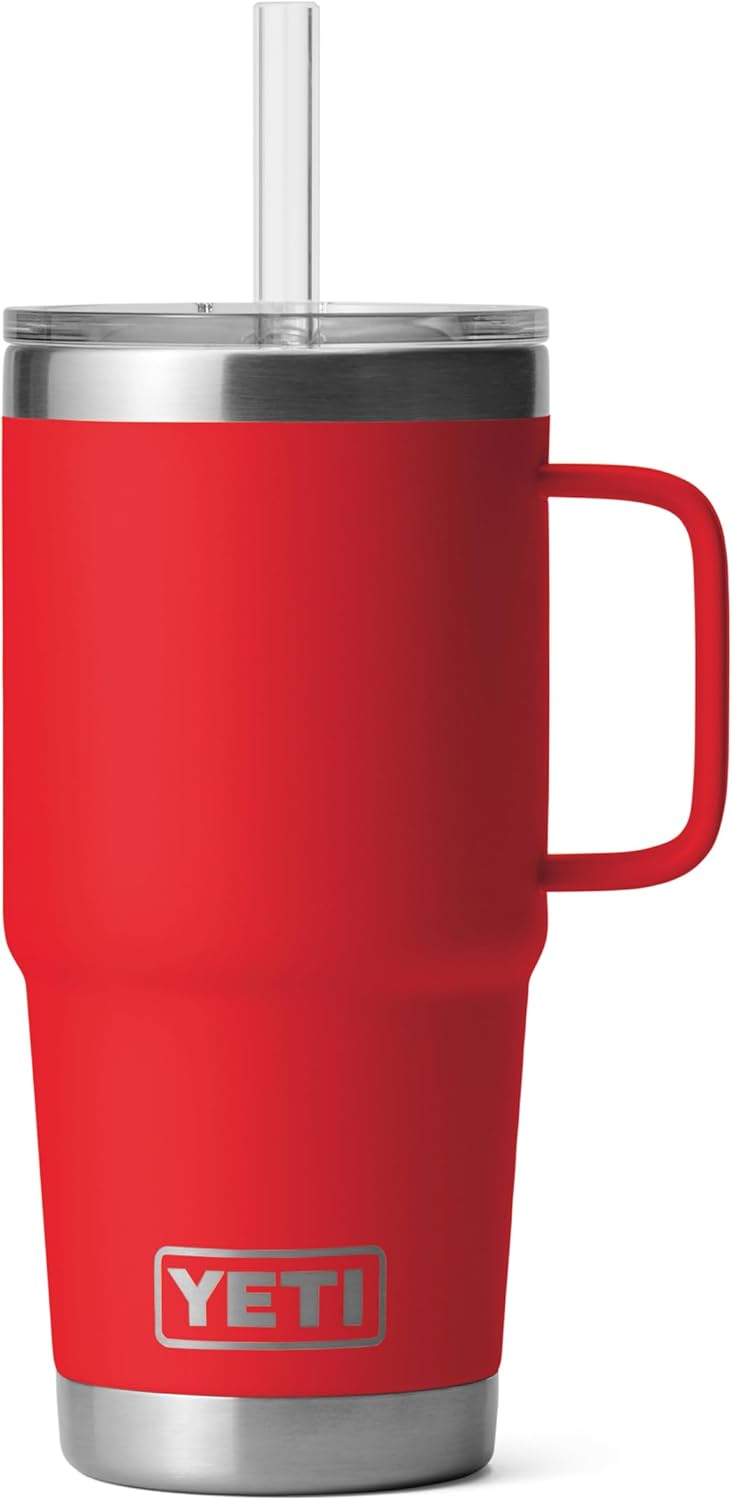 YETI Rambler 42 oz Tumbler with Handle and Straw Lid, Travel Mug Water Tumbler, Vacuum Insulated Cup with Handle, Stainless Steel, Key Lime