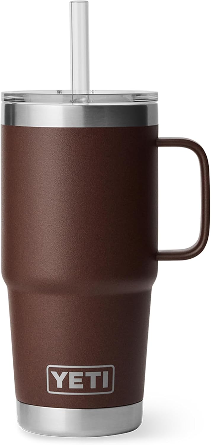 YETI Rambler 42 oz Tumbler with Handle and Straw Lid, Travel Mug Water Tumbler, Vacuum Insulated Cup with Handle, Stainless Steel, Key Lime