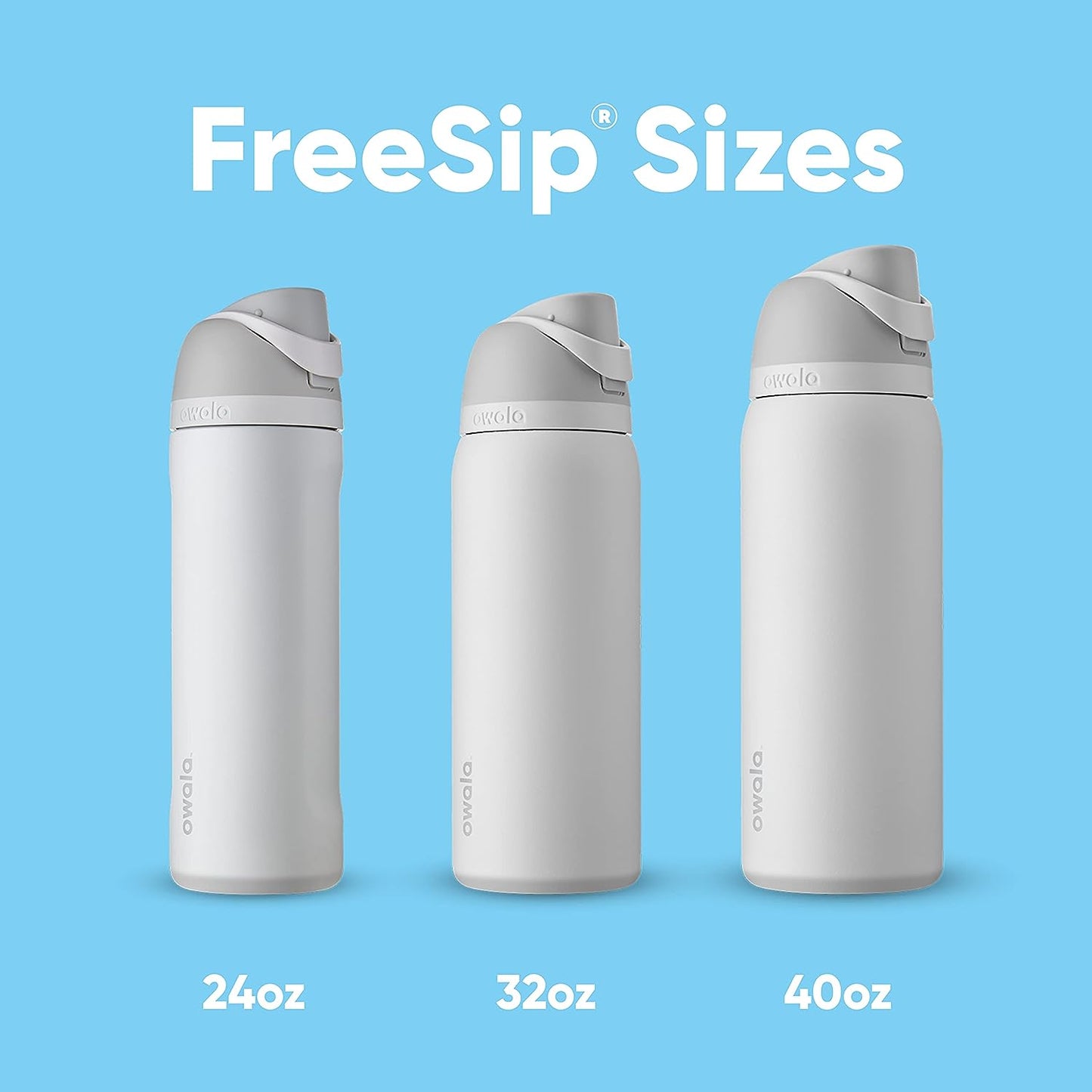 Owala FreeSip Insulated Stainless Steel Water Bottle with Straw for Sports and Travel, BPA-Free, 24-oz, Very, Very Dark