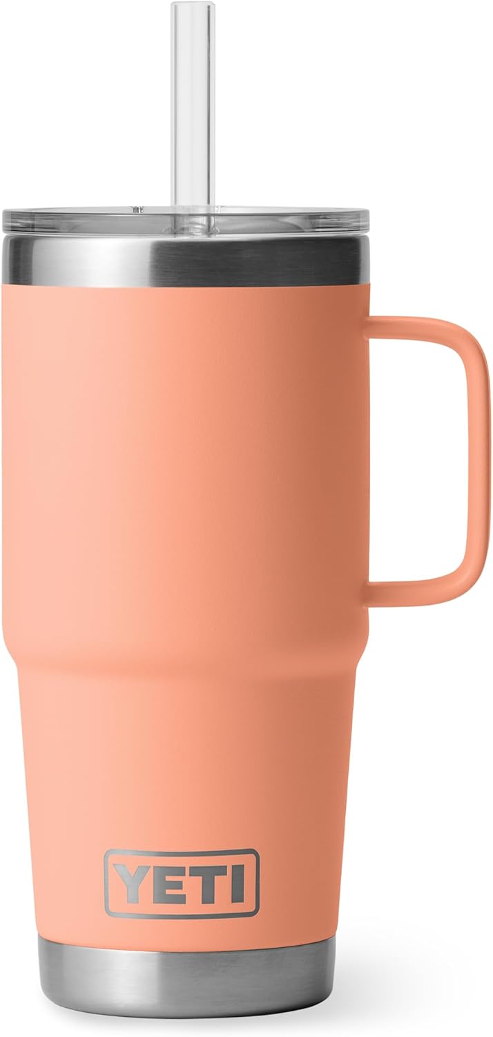 YETI Rambler 42 oz Tumbler with Handle and Straw Lid, Travel Mug Water Tumbler, Vacuum Insulated Cup with Handle, Stainless Steel, Key Lime