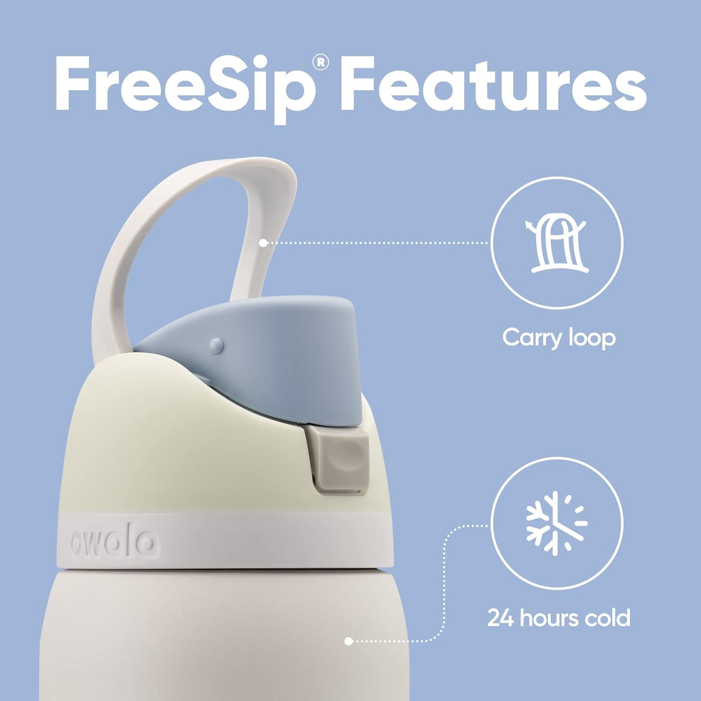 Owala FreeSip Insulated Stainless Steel Water Bottle with Straw for Sports and Travel, BPA-Free, 24-oz, Very, Very Dark