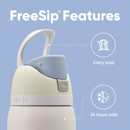 Owala FreeSip Insulated Stainless Steel Water Bottle with Straw for Sports and Travel, BPA-Free, 24-oz, Very, Very Dark