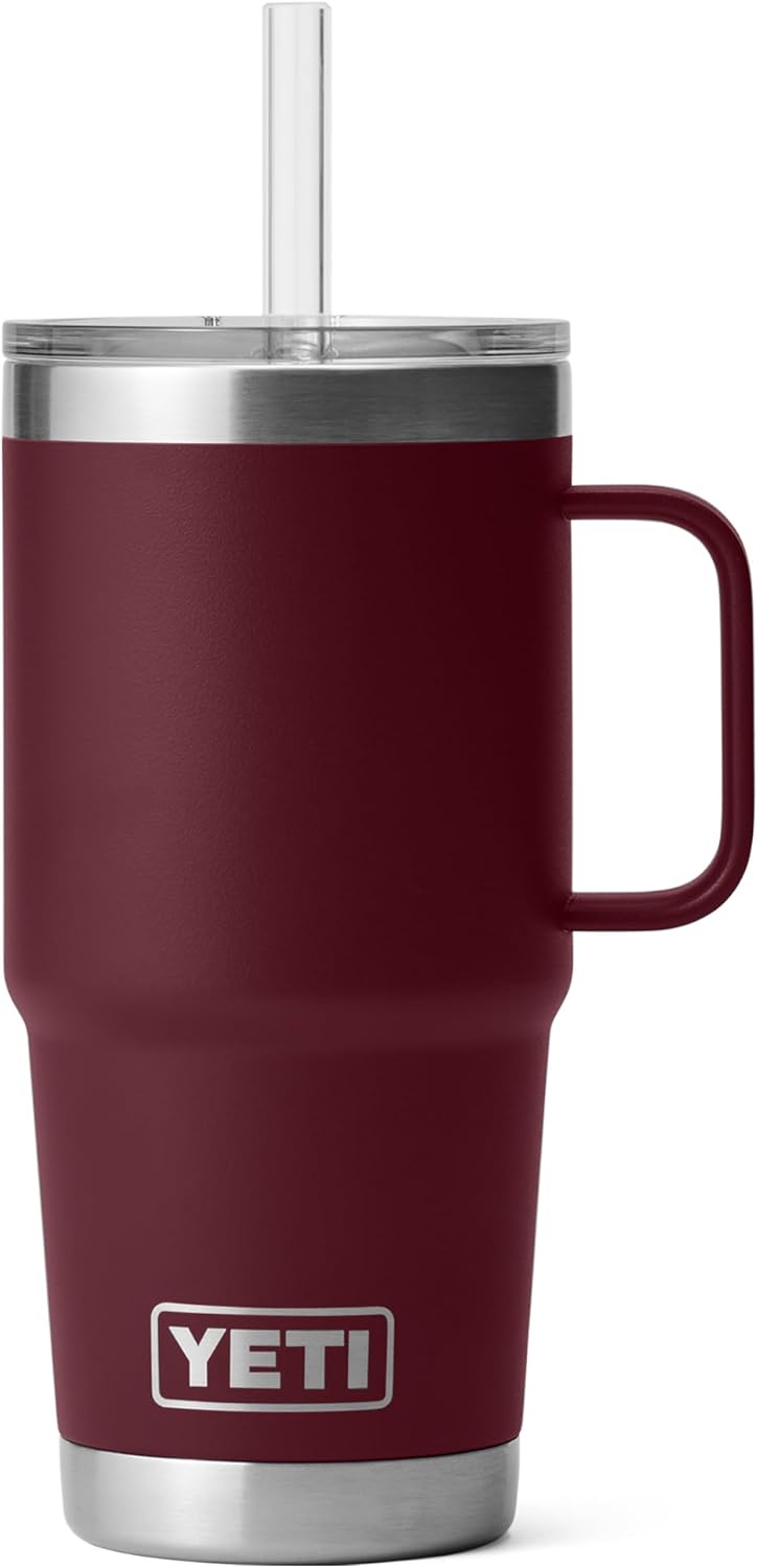 YETI Rambler 42 oz Tumbler with Handle and Straw Lid, Travel Mug Water Tumbler, Vacuum Insulated Cup with Handle, Stainless Steel, Key Lime