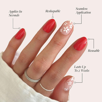 Glamnetic Press On Nails - Pistachio Crème | Short Almond Mint Blue French Tips with a Glossy Finish, Fake Nails, Reusable | 15 Sizes - 30 Nail Kit with Glue
