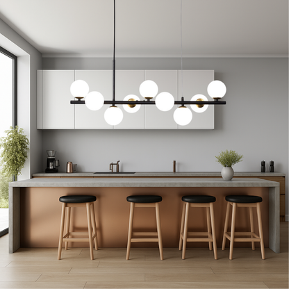 Lustre Suspendu Noir pour Salle à Manger Élégante