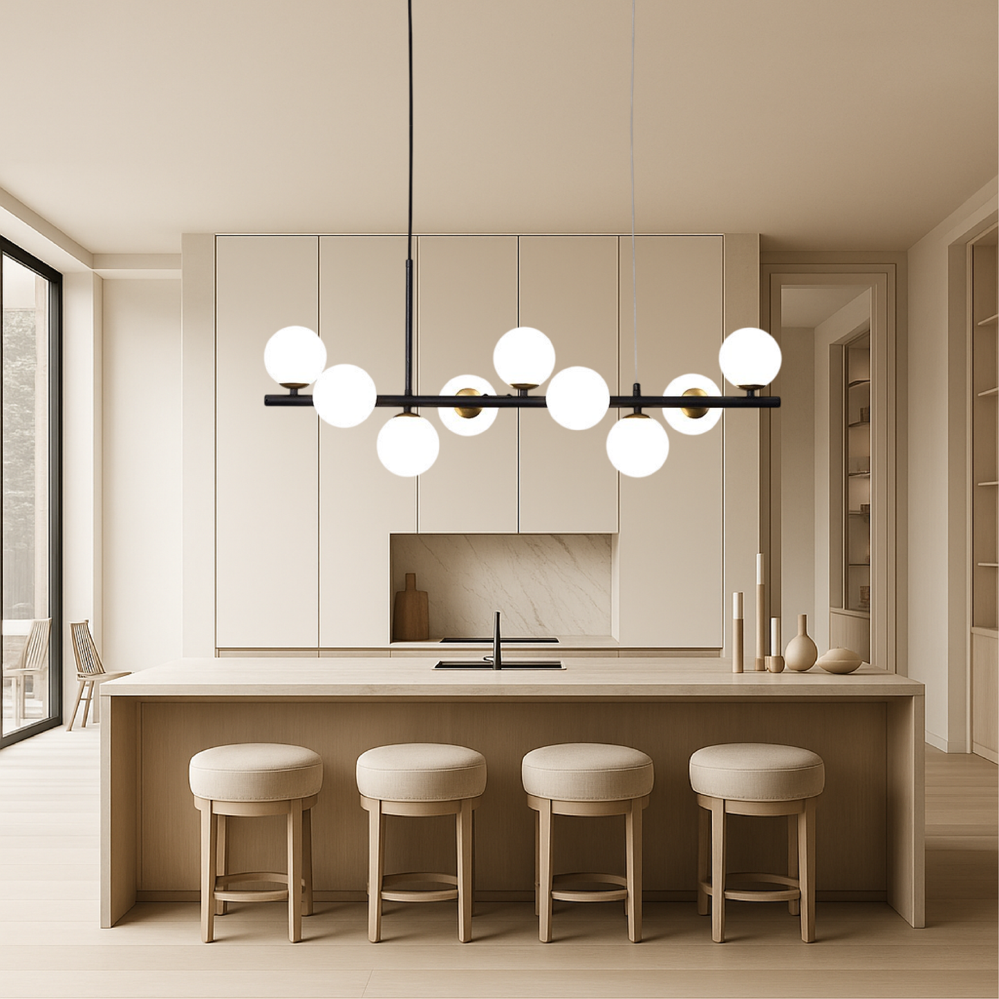 Lustre Suspendu Noir pour Salle à Manger Élégante