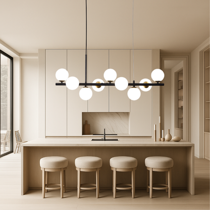 Lustre Suspendu Noir pour Salle à Manger Élégante