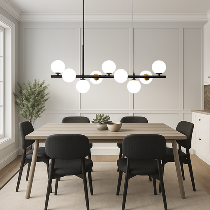 Lustre Suspendu Noir pour Salle à Manger Élégante
