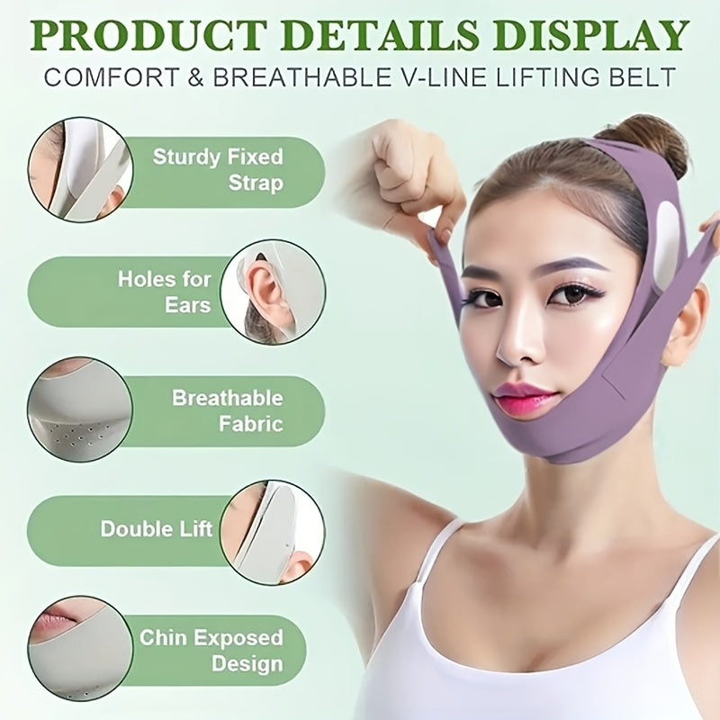 V-Face Facial Lifting, Double Chin Sleeping Mask Full Face Tightening Anti-Sagging, V-Face Mask Facial Contour Lifting Sleeping Band Double Chin Wrinkle Band Unisex
