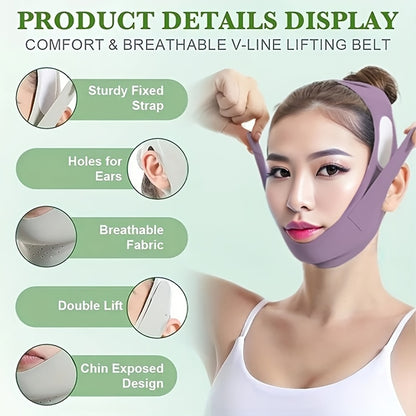 V-Face Facial Lifting, Double Chin Sleeping Mask Full Face Tightening Anti-Sagging, V-Face Mask Facial Contour Lifting Sleeping Band Double Chin Wrinkle Band Unisex
