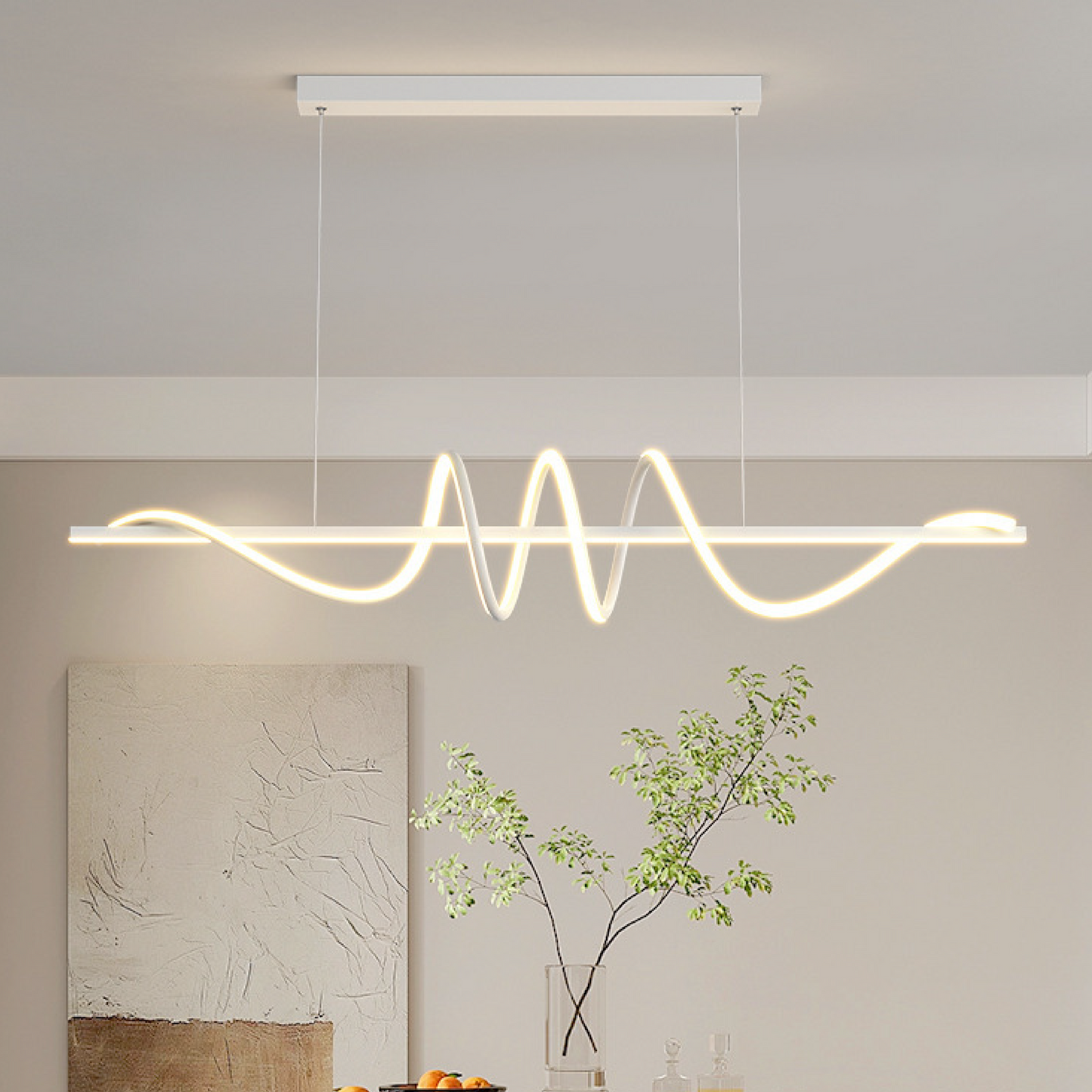 Lustre suspendu à LED avec guirlande lumineuse élégante