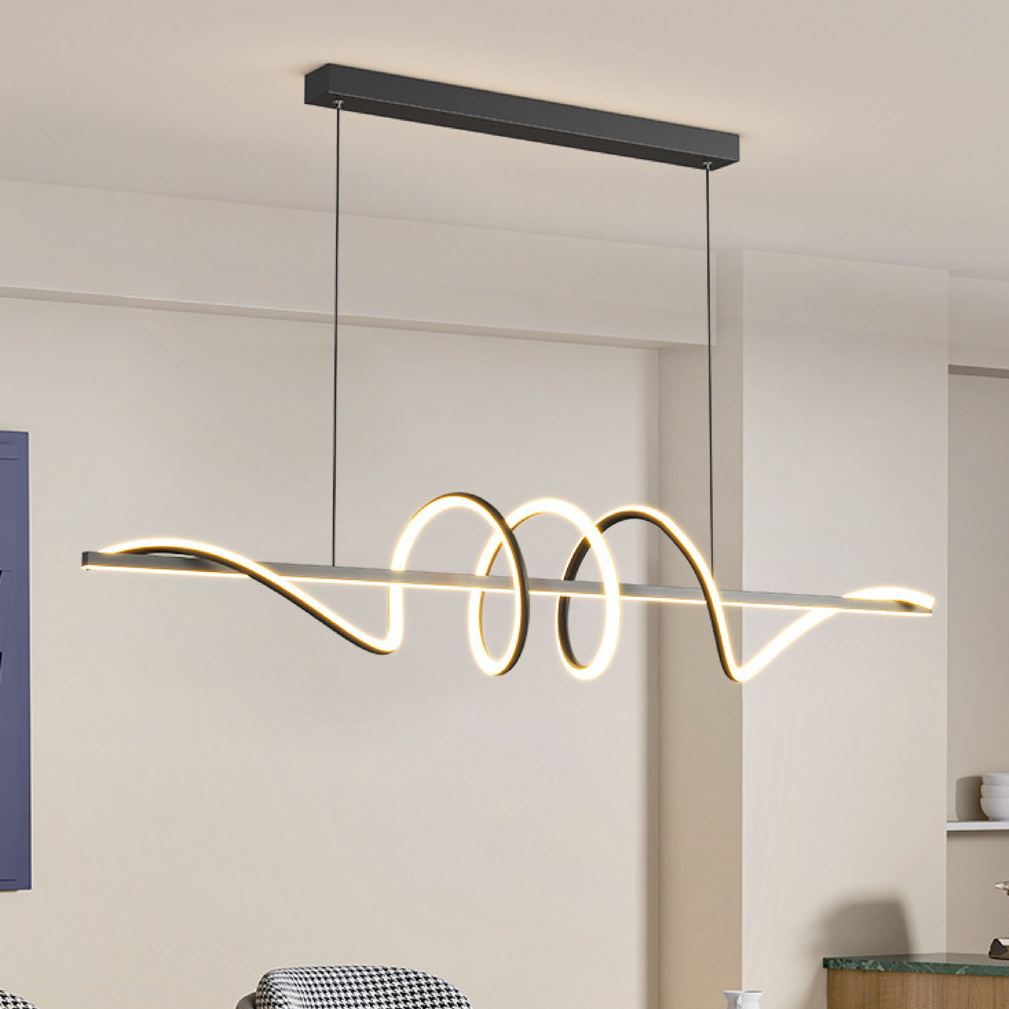 Lustre suspendu à LED avec guirlande lumineuse élégante