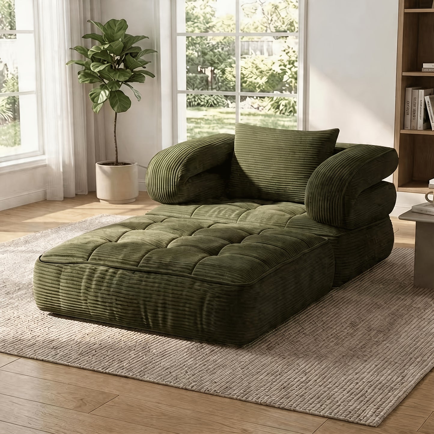 Sofá cama convertible — No requiere montaje, espuma de alta densidad, tejido suave y agradable para la piel | 6 en 1: asientos versátiles para espacios pequeños: cine, descanso, oficina, sillón reclinable y ocio