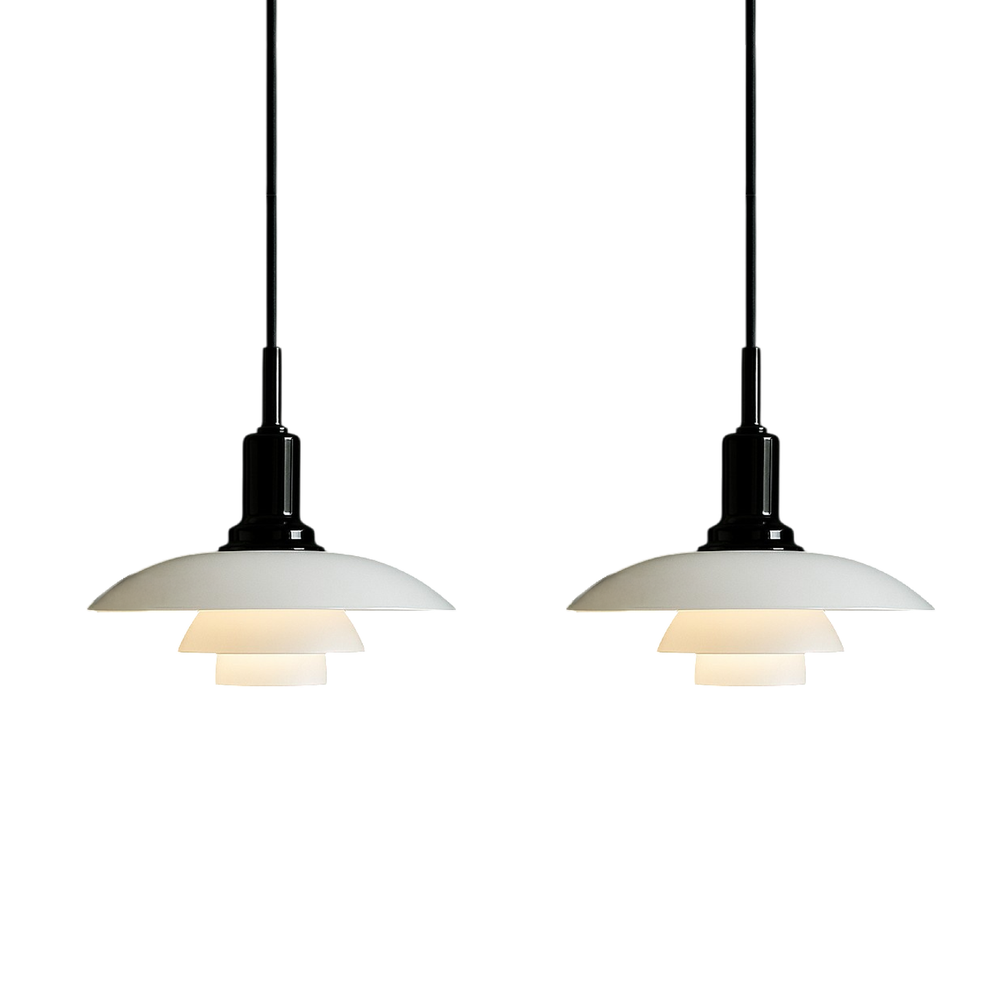 Two- or Three-Head Danish Designer Pendant Light