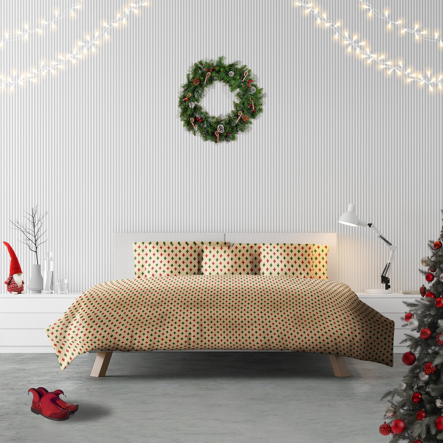 Antique Christmas Duvet Cover Set