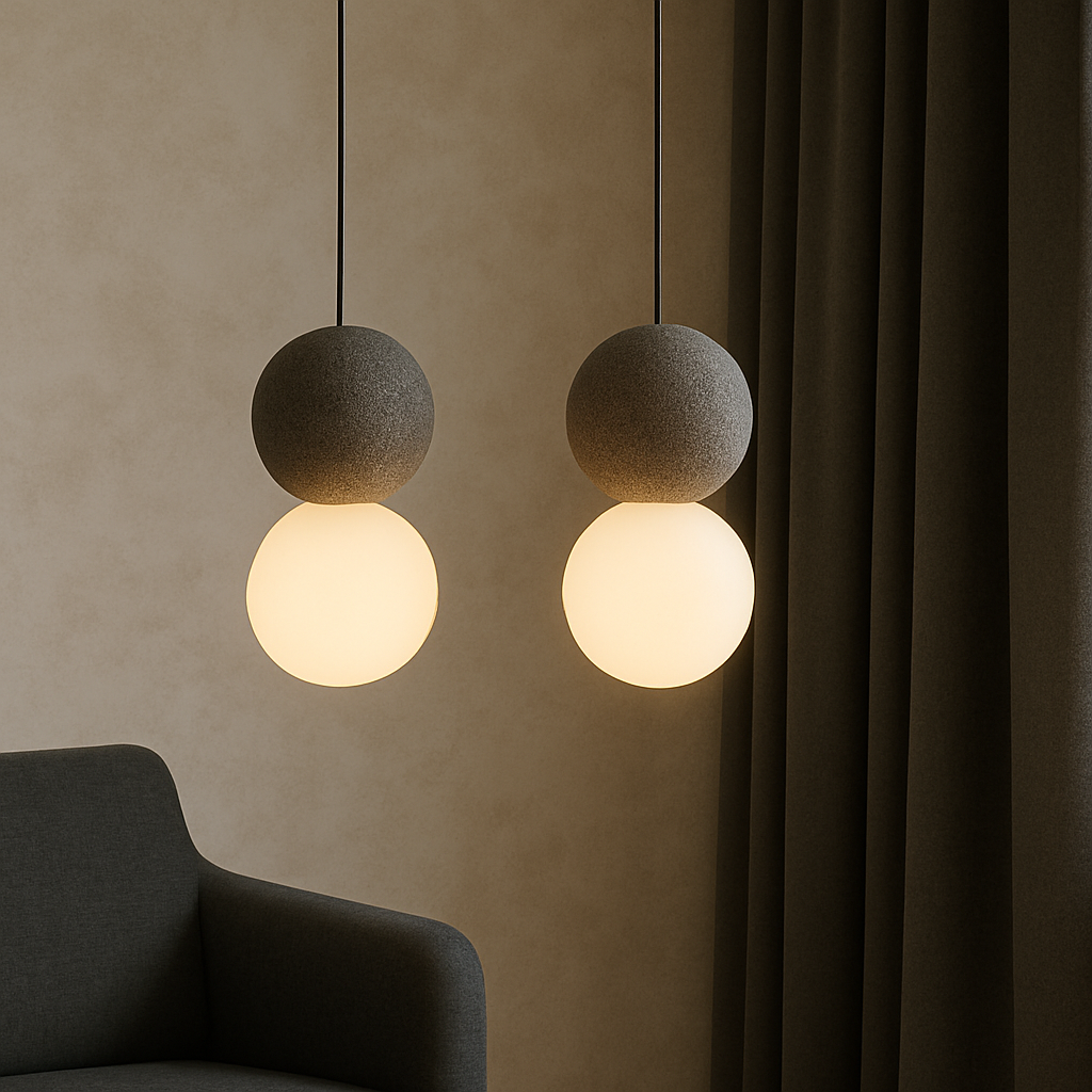 Lustre pendentif en obsidienne élégant et sophistiqué