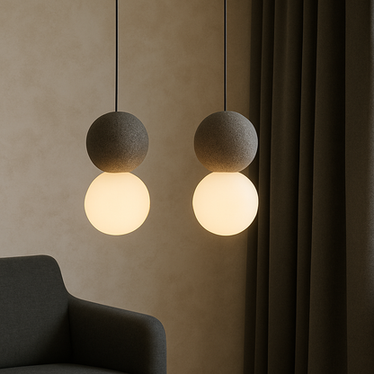 Lustre pendentif en obsidienne élégant et sophistiqué