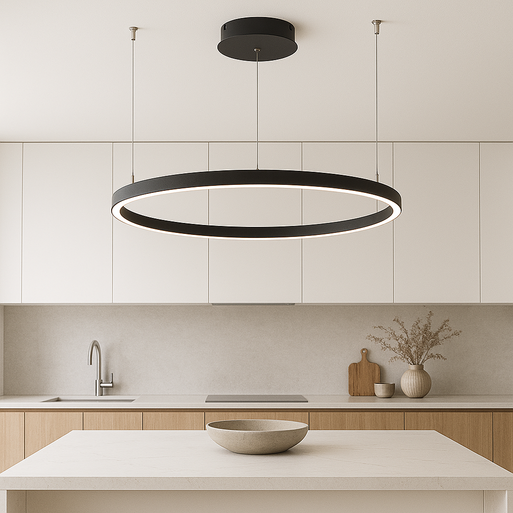 Lampa wisząca z pierścieniem Nordic - elegancka i nowoczesna aranżacja wnętrza