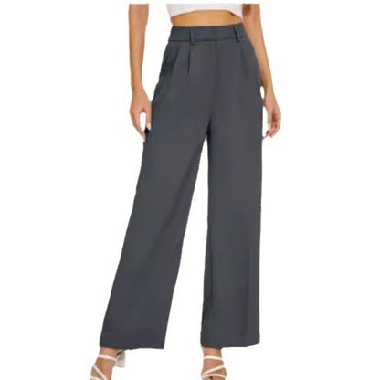 Hochbundhose - Damenhose mit weitem Bein und Taschen