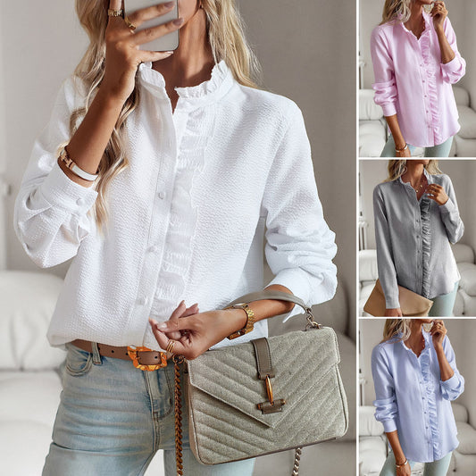 Elegant Ruffle Sleeve Blouse
