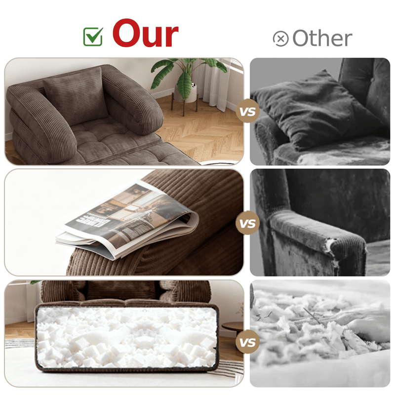 Sofá cama convertible — No requiere montaje, espuma de alta densidad, tejido suave y agradable para la piel | 6 en 1: asientos versátiles para espacios pequeños: cine, descanso, oficina, sillón reclinable y ocio