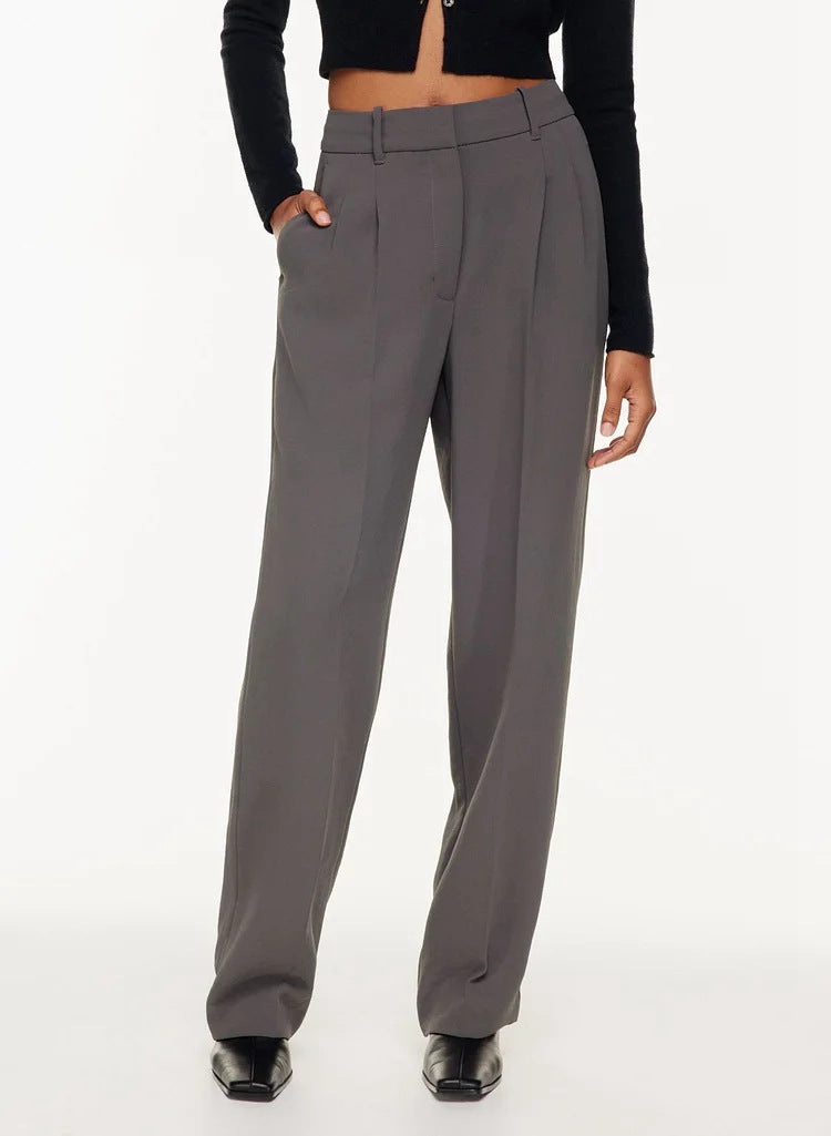 Hochbundhose - Damenhose mit weitem Bein und Taschen