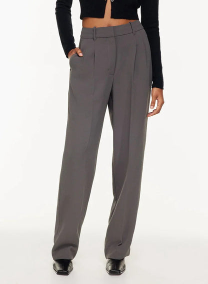 Hochbundhose - Damenhose mit weitem Bein und Taschen