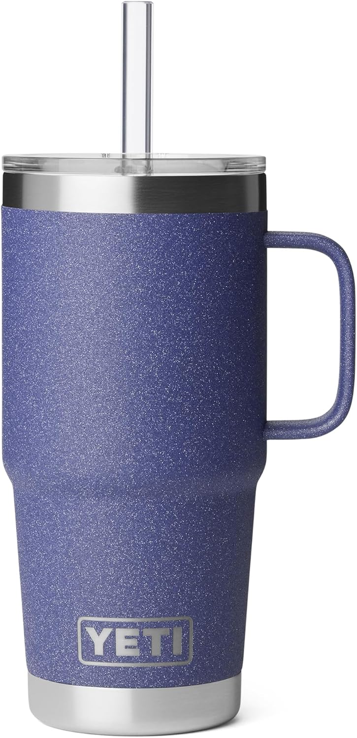 YETI Rambler 42 oz Tumbler with Handle and Straw Lid, Travel Mug Water Tumbler, Vacuum Insulated Cup with Handle, Stainless Steel, Key Lime