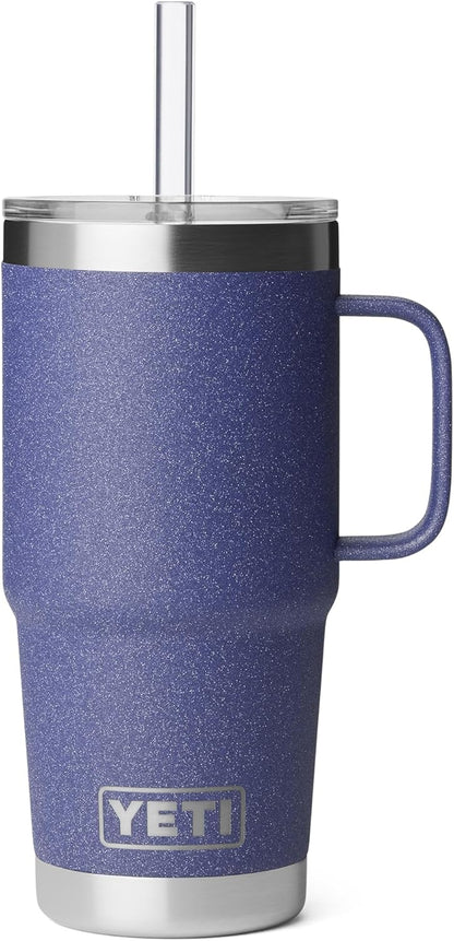 YETI Rambler 42 oz Tumbler with Handle and Straw Lid, Travel Mug Water Tumbler, Vacuum Insulated Cup with Handle, Stainless Steel, Key Lime