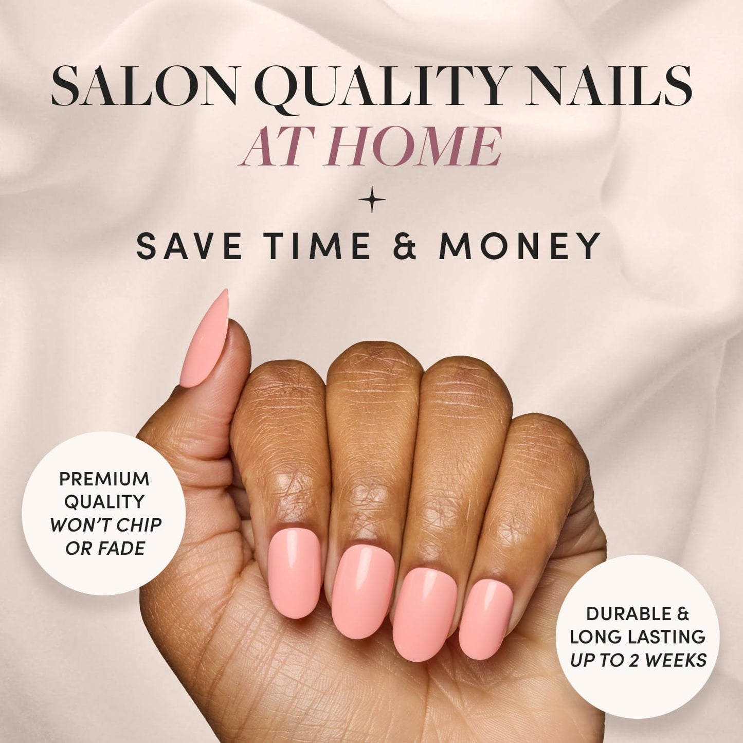 Glamnetic Press On Nails - Pistachio Crème | Short Almond Mint Blue French Tips with a Glossy Finish, Fake Nails, Reusable | 15 Sizes - 30 Nail Kit with Glue