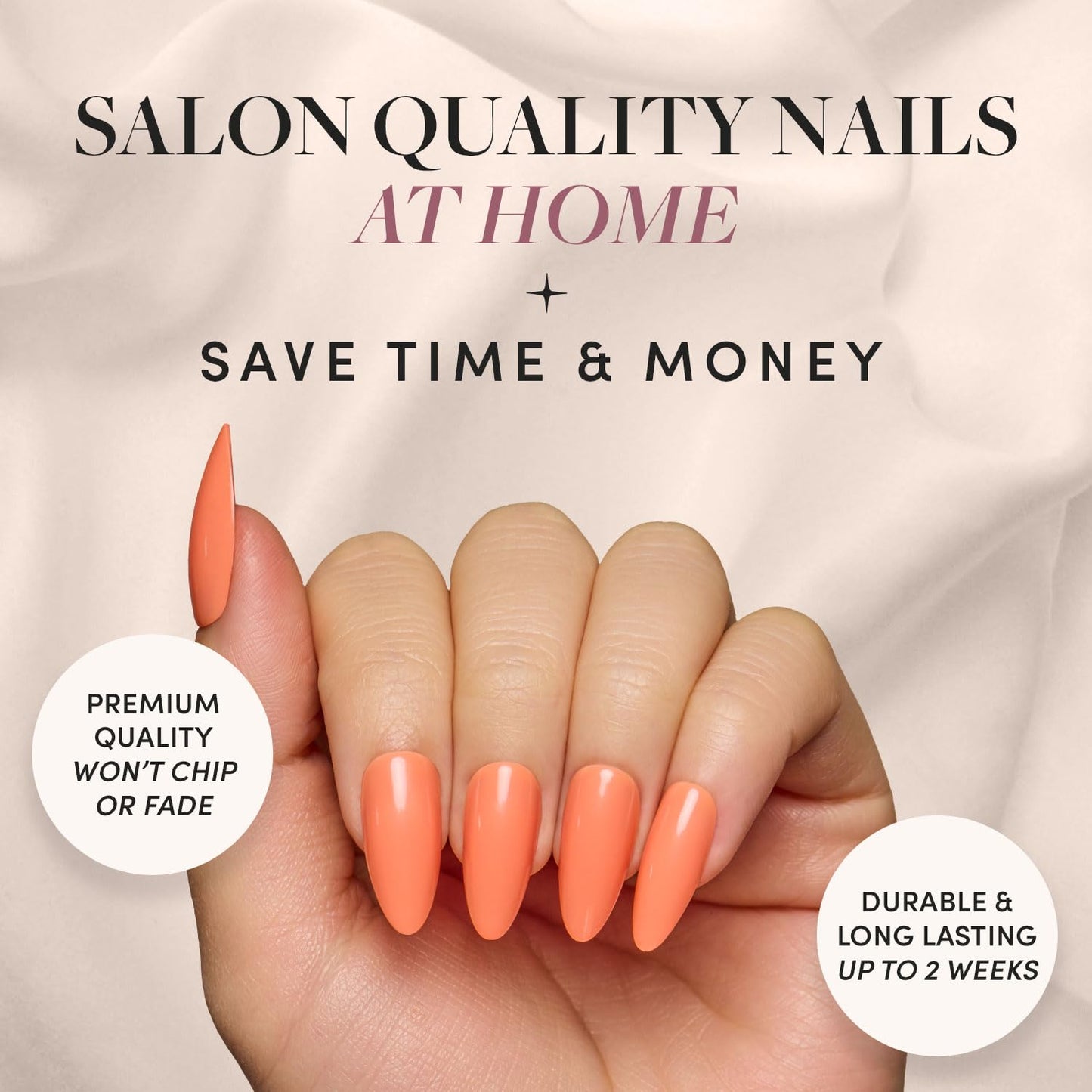 Glamnetic Press On Nails - Pistachio Crème | Short Almond Mint Blue French Tips with a Glossy Finish, Fake Nails, Reusable | 15 Sizes - 30 Nail Kit with Glue