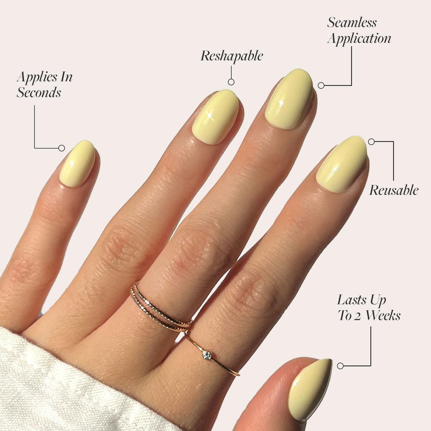 Glamnetic Press On Nails - Pistachio Crème | Short Almond Mint Blue French Tips with a Glossy Finish, Fake Nails, Reusable | 15 Sizes - 30 Nail Kit with Glue