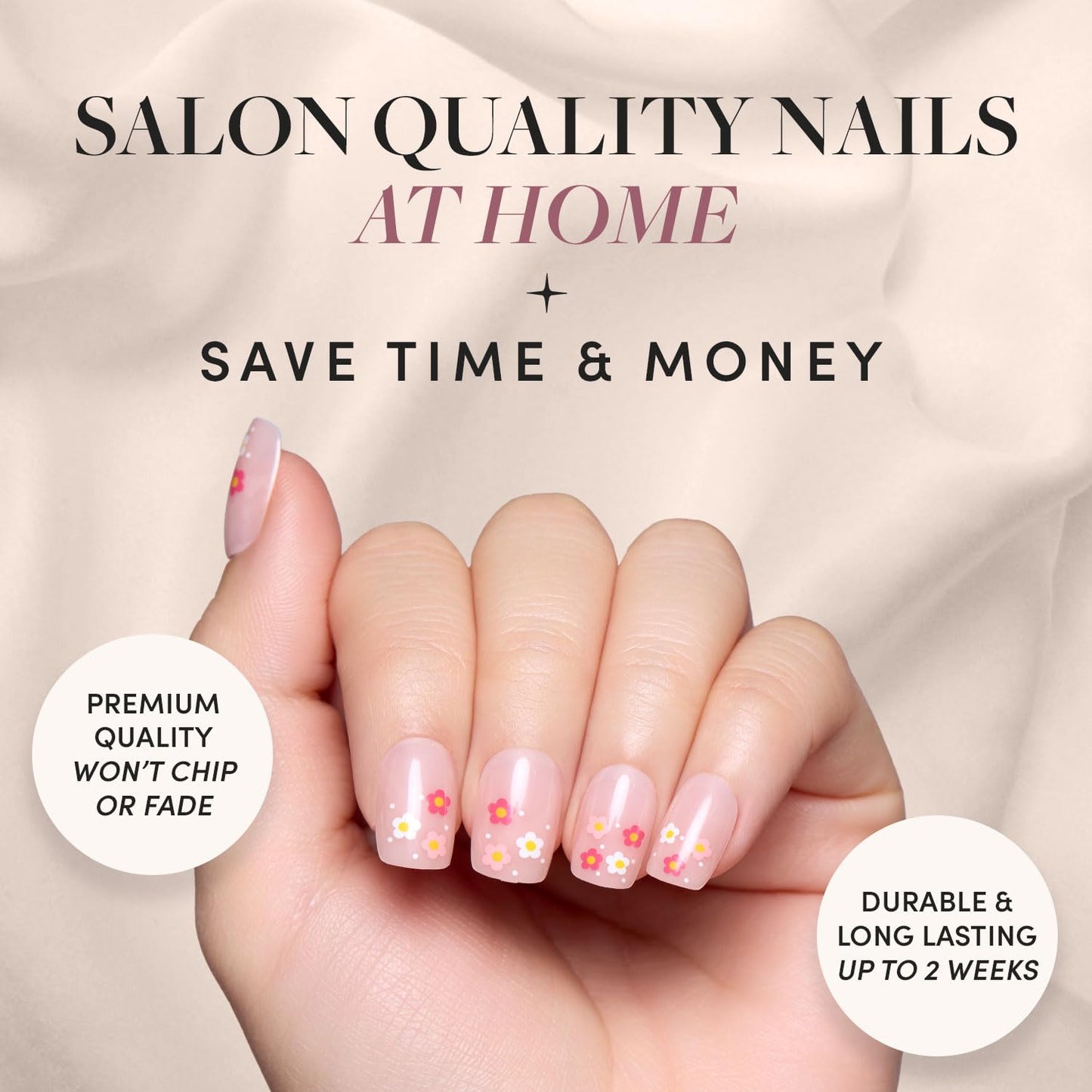 Glamnetic Press On Nails - Pistachio Crème | Short Almond Mint Blue French Tips with a Glossy Finish, Fake Nails, Reusable | 15 Sizes - 30 Nail Kit with Glue