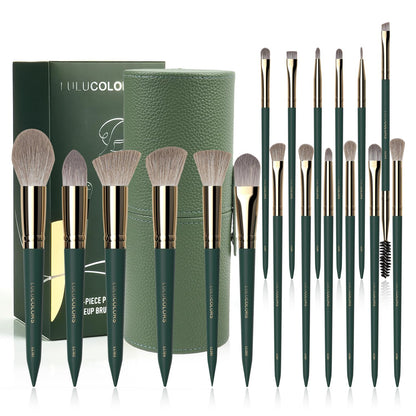 18-Piece Makeup Brush Set with Holder Case – Complete Professional Brush Collection for Flawless Makeup Application in Red -Soft Bristles (Red)