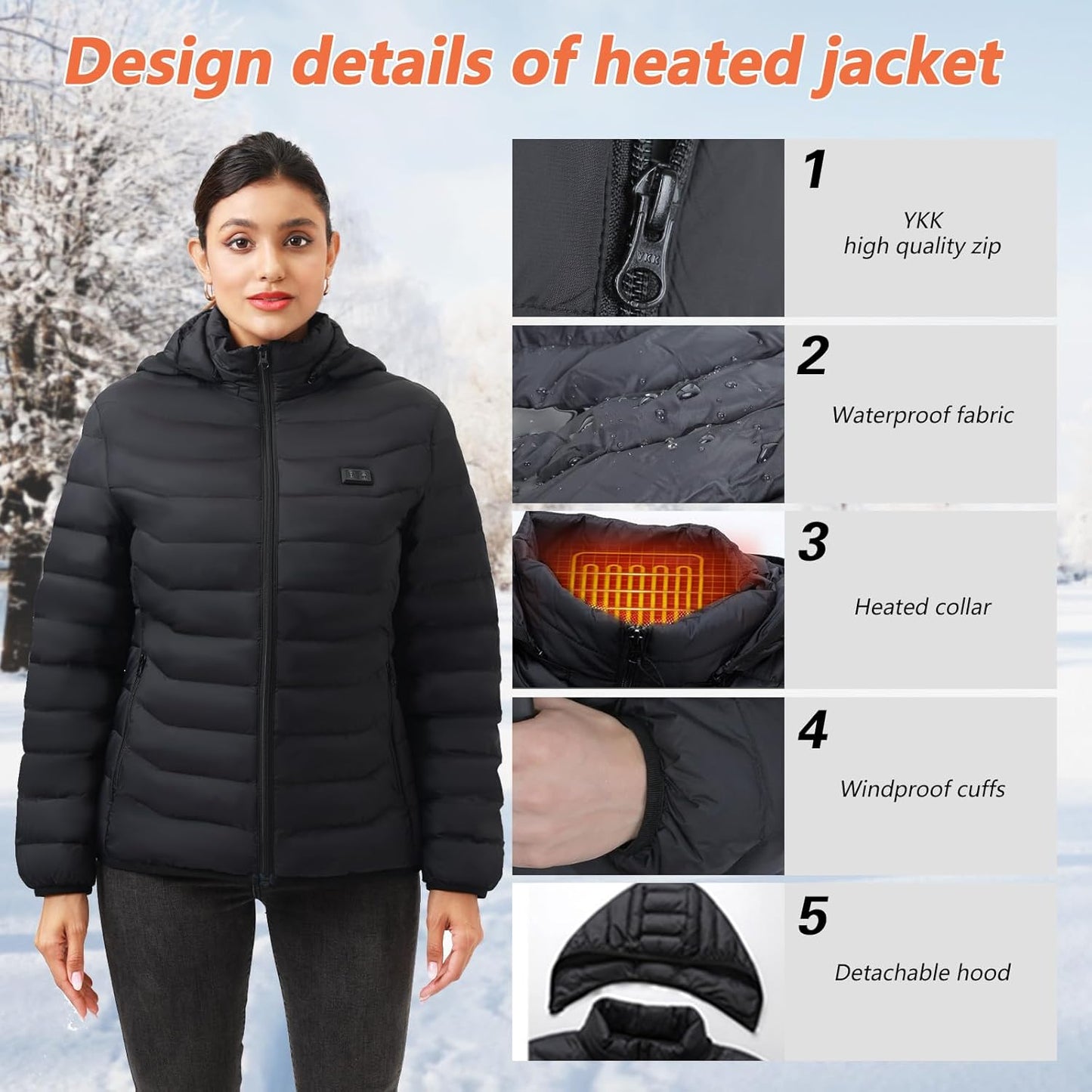 USB Heated Winter Jacket