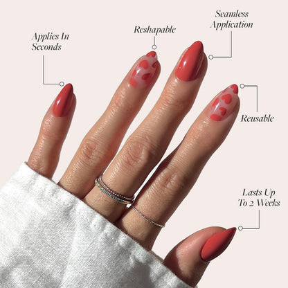 Glamnetic Press On Nails - Pistachio Crème | Short Almond Mint Blue French Tips with a Glossy Finish, Fake Nails, Reusable | 15 Sizes - 30 Nail Kit with Glue