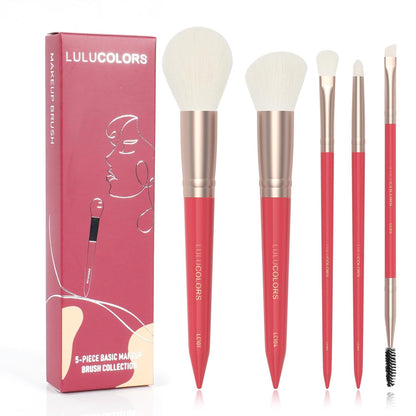 18-Piece Makeup Brush Set with Holder Case – Complete Professional Brush Collection for Flawless Makeup Application in Red -Soft Bristles (Red)