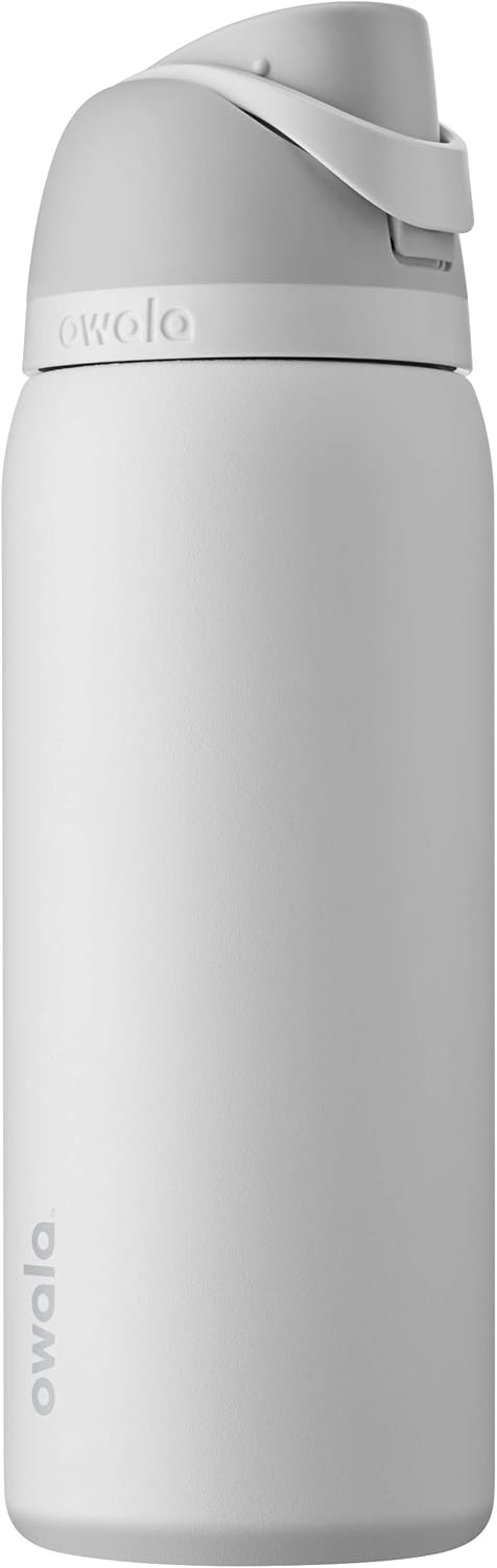 Owala FreeSip Insulated Stainless Steel Water Bottle with Straw for Sports and Travel, BPA-Free, 24-oz, Very, Very Dark