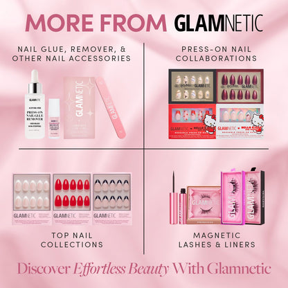 Glamnetic Press On Nails - Pistachio Crème | Short Almond Mint Blue French Tips with a Glossy Finish, Fake Nails, Reusable | 15 Sizes - 30 Nail Kit with Glue
