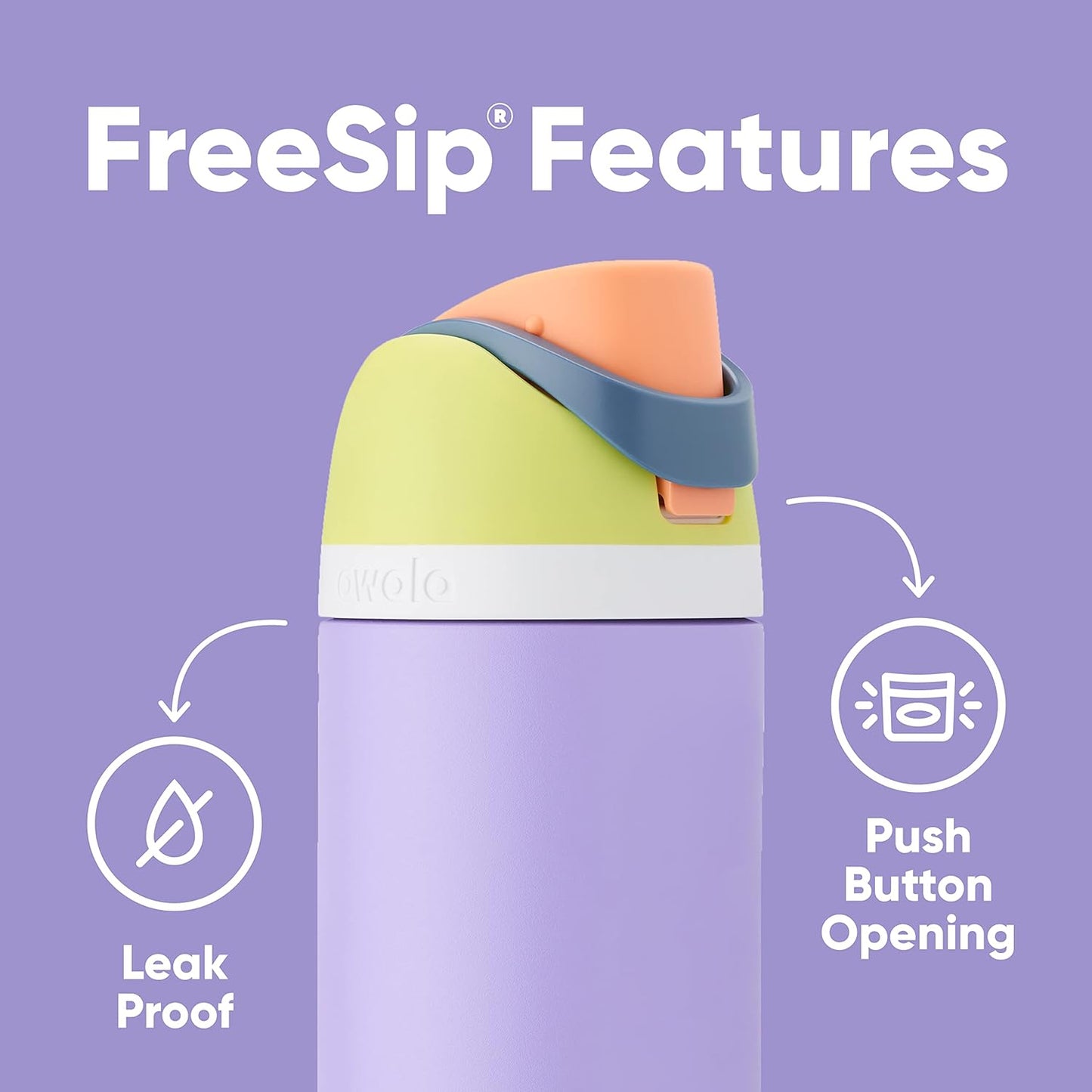 Owala FreeSip Insulated Stainless Steel Water Bottle with Straw for Sports and Travel, BPA-Free, 24-oz, Very, Very Dark