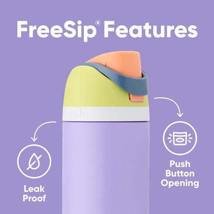 Owala FreeSip Insulated Stainless Steel Water Bottle with Straw for Sports and Travel, BPA-Free, 24-oz, Very, Very Dark