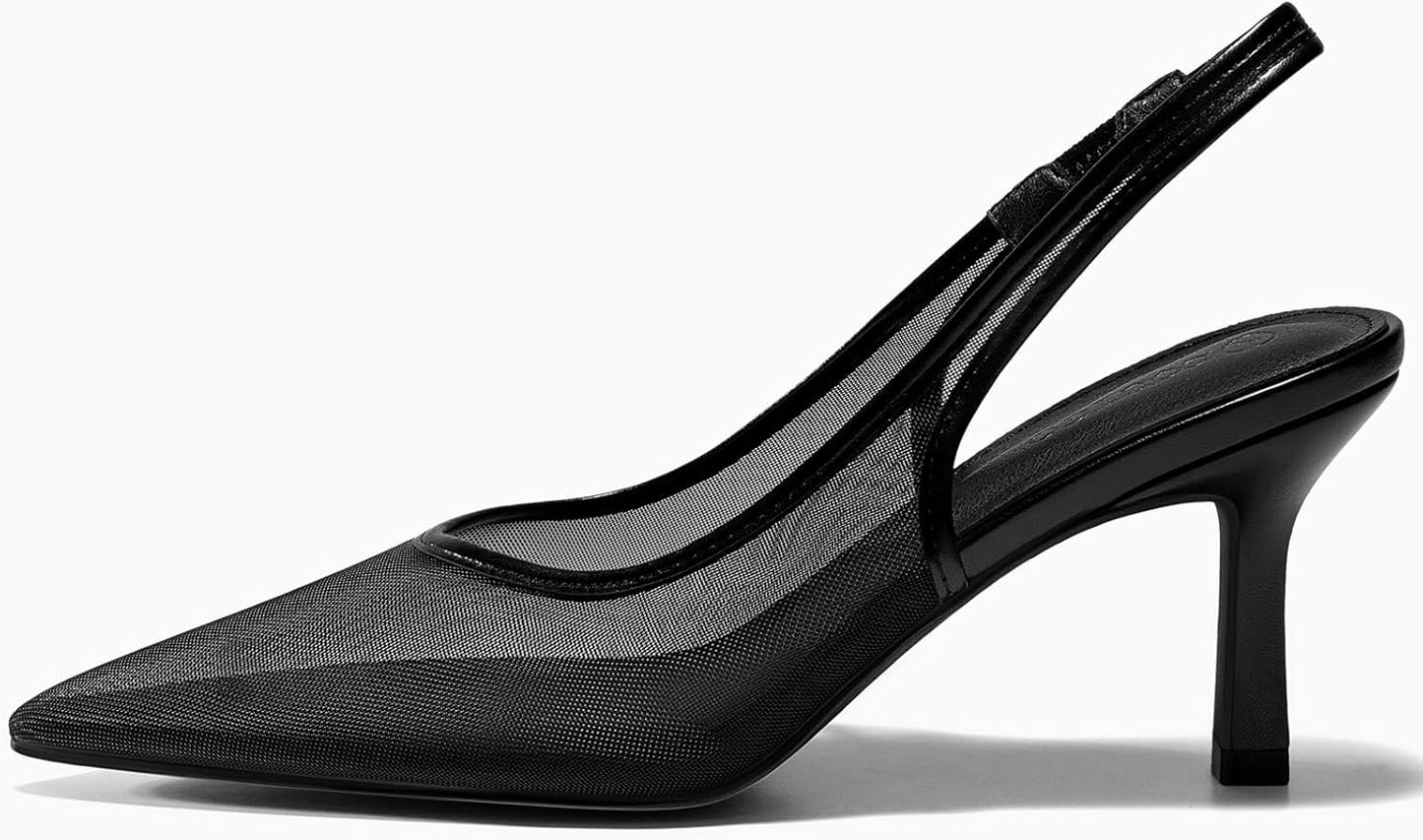 Elegant Slingback Kitten Heels