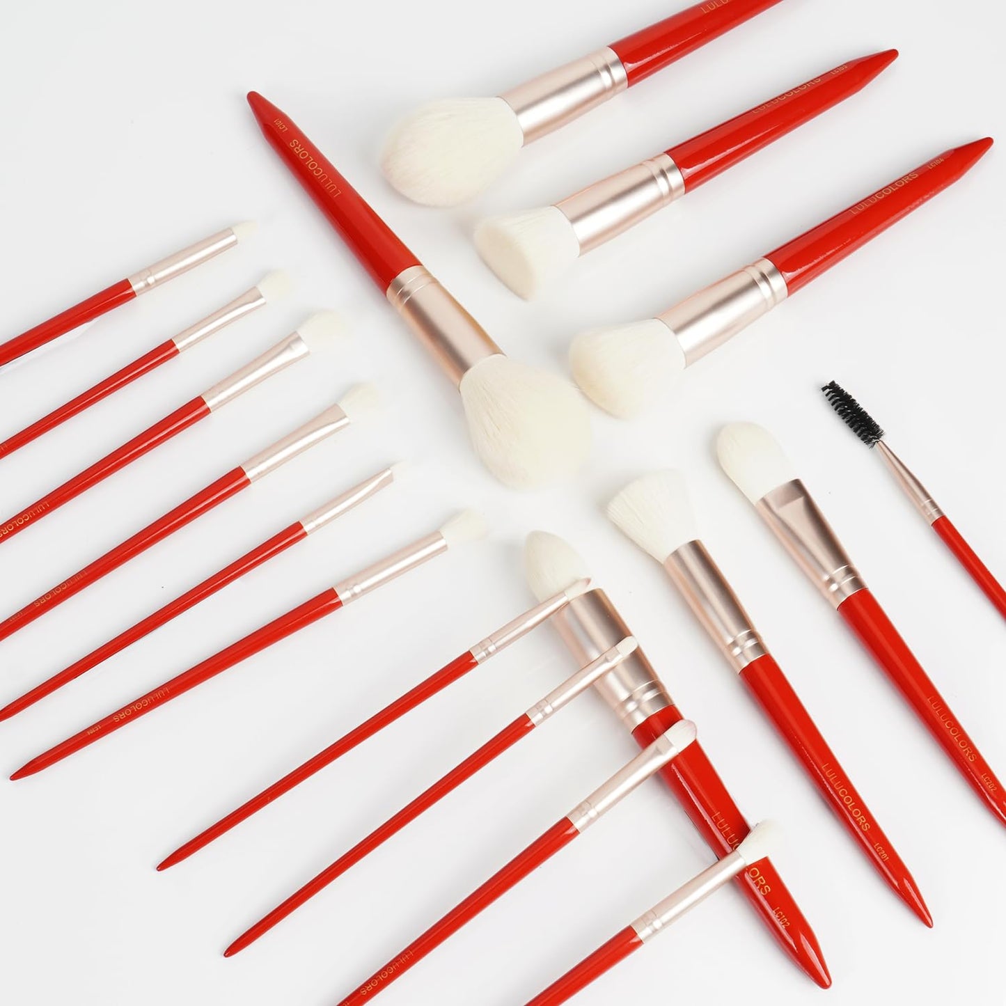 18-Piece Makeup Brush Set with Holder Case – Complete Professional Brush Collection for Flawless Makeup Application in Red -Soft Bristles (Red)