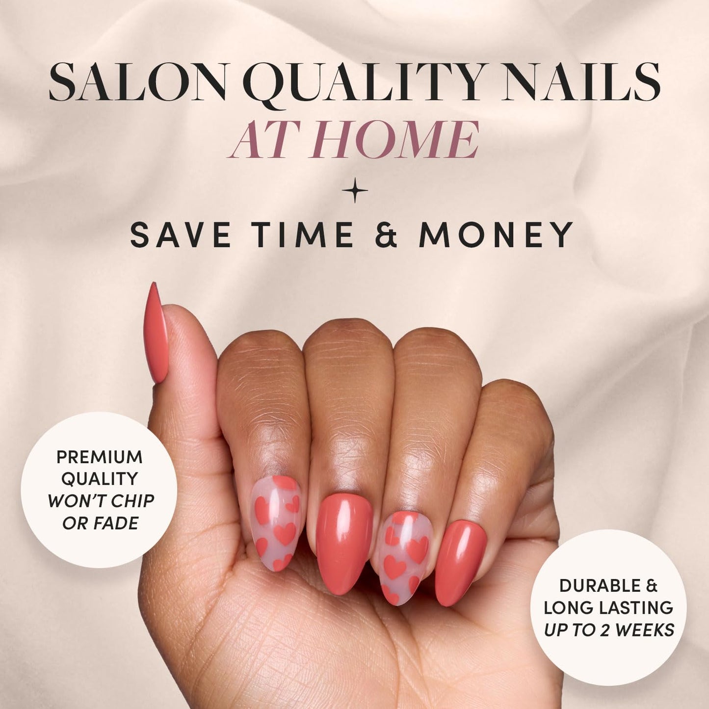 Glamnetic Press On Nails - Pistachio Crème | Short Almond Mint Blue French Tips with a Glossy Finish, Fake Nails, Reusable | 15 Sizes - 30 Nail Kit with Glue