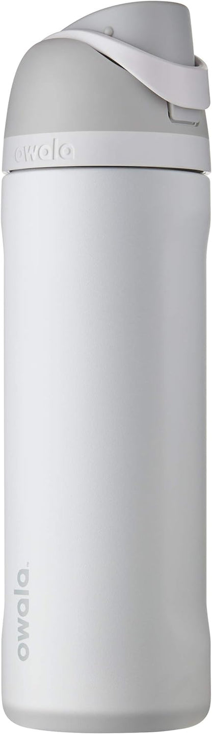 Owala FreeSip Insulated Stainless Steel Water Bottle with Straw for Sports and Travel, BPA-Free, 24-oz, Very, Very Dark