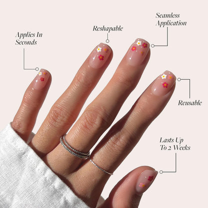 Glamnetic Press On Nails - Pistachio Crème | Short Almond Mint Blue French Tips with a Glossy Finish, Fake Nails, Reusable | 15 Sizes - 30 Nail Kit with Glue