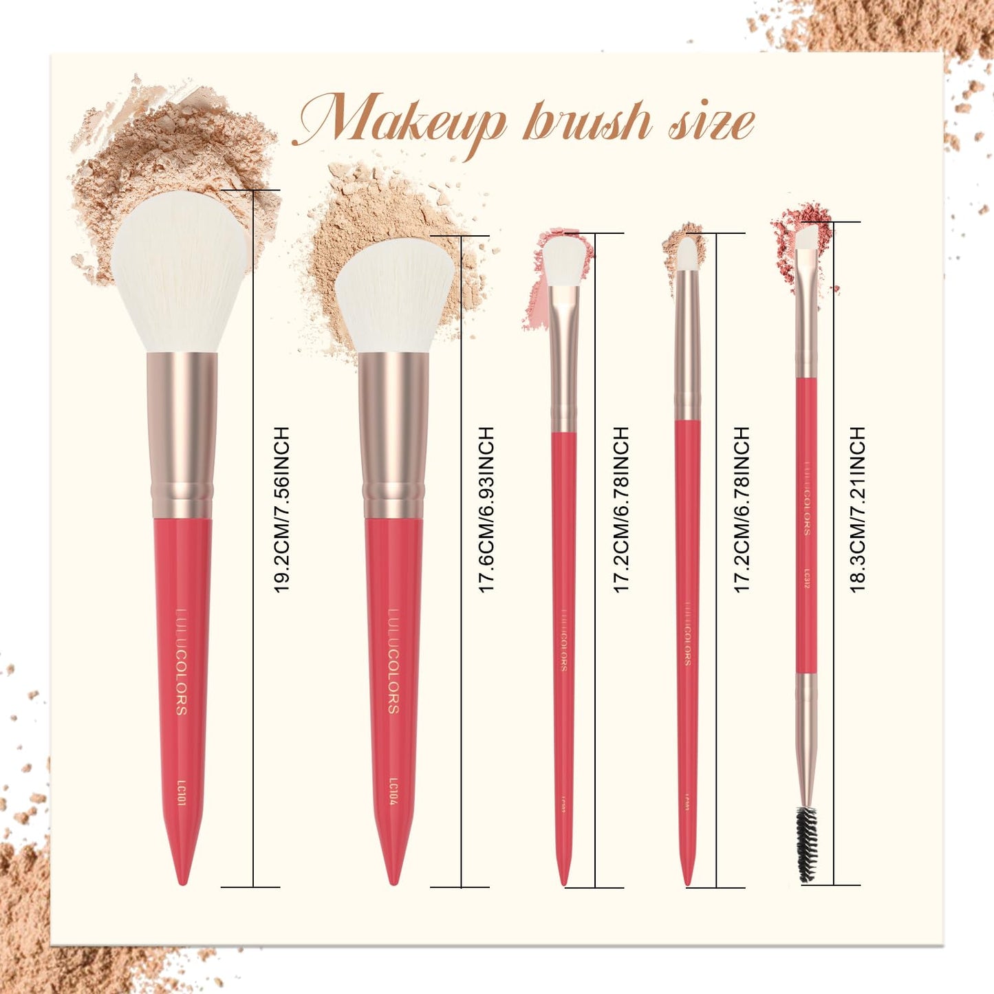18-Piece Makeup Brush Set with Holder Case – Complete Professional Brush Collection for Flawless Makeup Application in Red -Soft Bristles (Red)