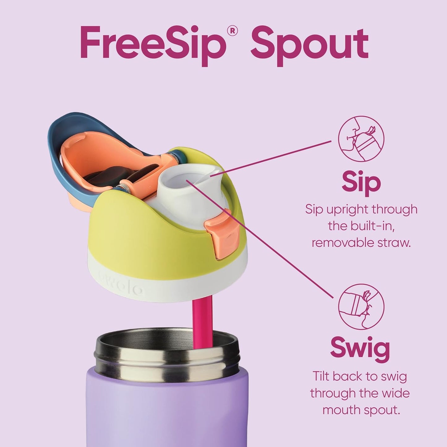 Owala FreeSip Insulated Stainless Steel Water Bottle with Straw for Sports and Travel, BPA-Free, 24-oz, Very, Very Dark
