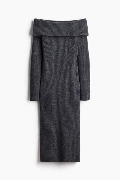 Off Shoulder Knit Dress