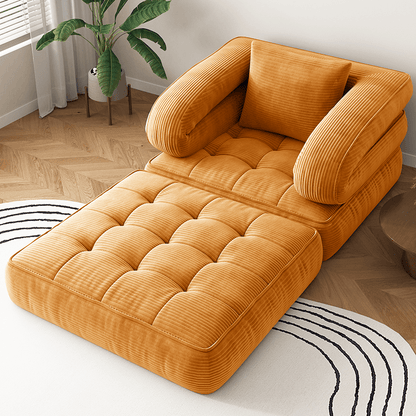 Sofá cama convertible — No requiere montaje, espuma de alta densidad, tejido suave y agradable para la piel | 6 en 1: asientos versátiles para espacios pequeños: cine, descanso, oficina, sillón reclinable y ocio